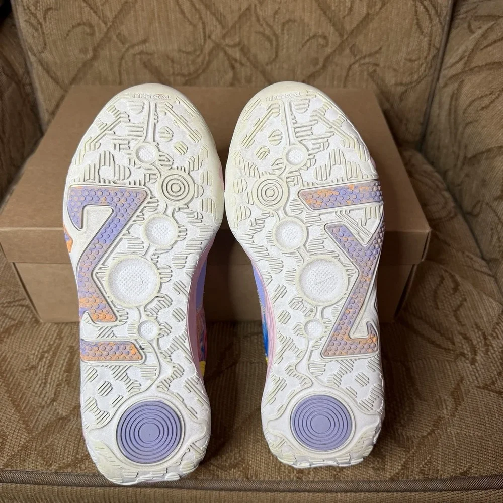 Size 8 Nike PG 6 Painted Swoosh Paul George PINK BLUE Natasha‎ DO9824-100